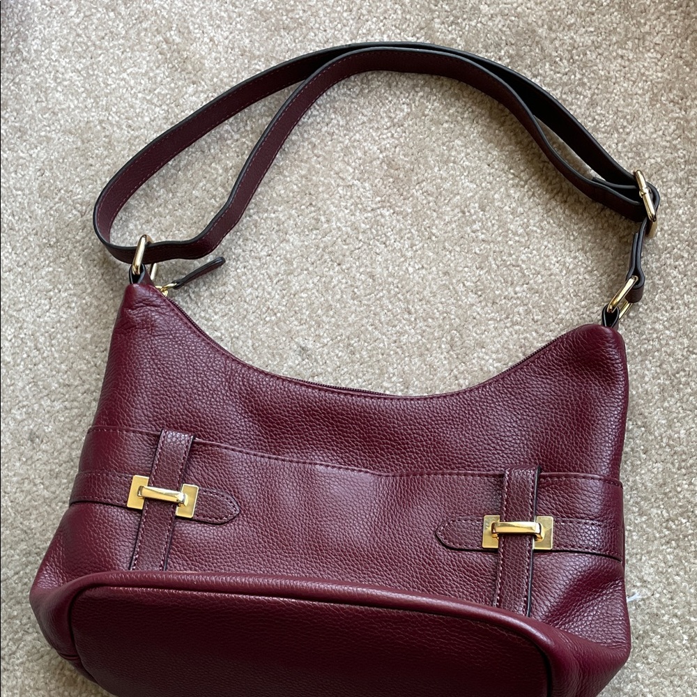 Giani Bernini Maroon Leather Shoulder Bag - Picture 12 of 12